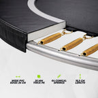 VirtuFit Premium Rechthoekige Trampoline met Veiligheidsnet - Zwart - 244 x 366 cm - Gratis trap