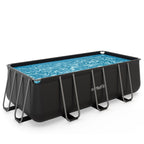 VirtuFit Rechthoekig Zwembad 400 x 200 x 122 cm - Antraciet - Compleet Pakket