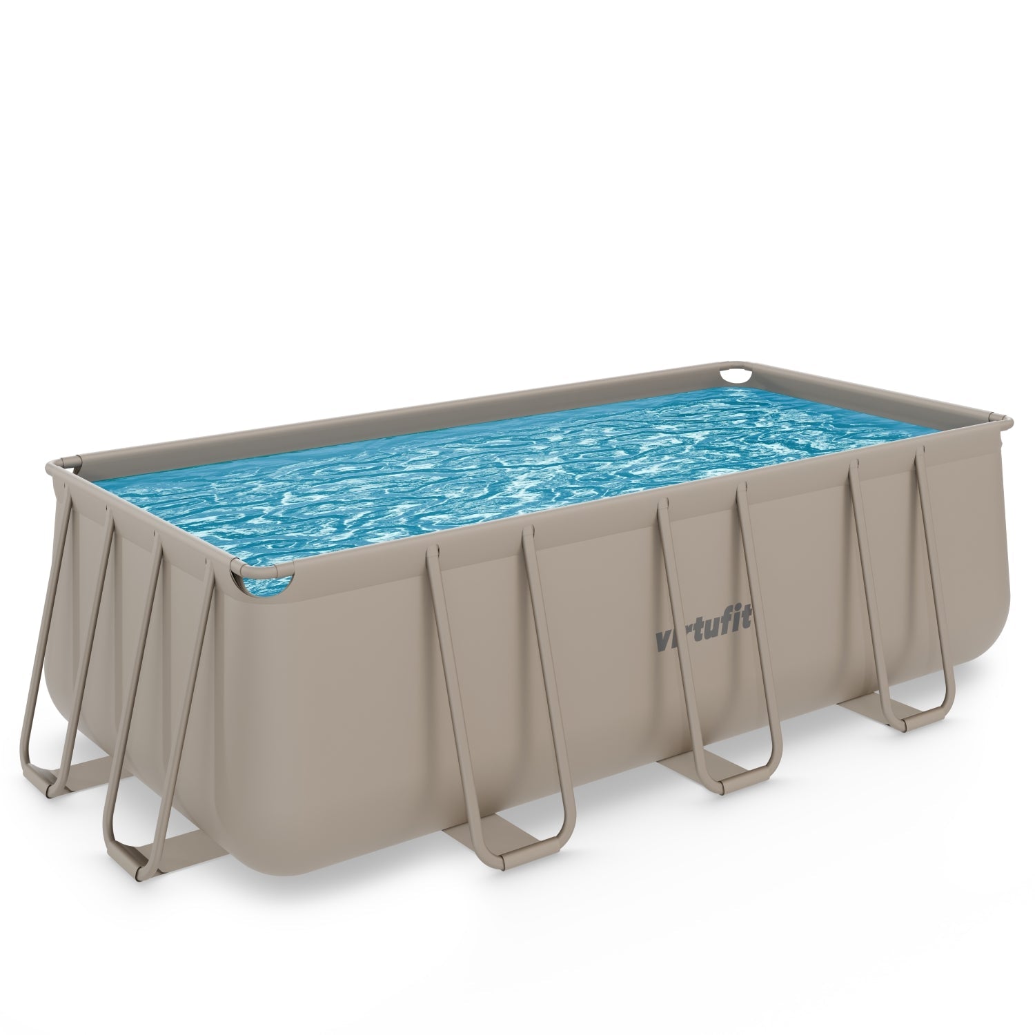VirtuFit Rechthoekig Zwembad 400 x 200 x 122 cm - Beige - Compleet Pakket