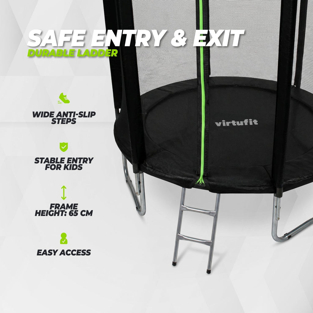 Trampoline VirtuFit avec filet de sécurité - Noir - 251 cm