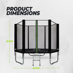 Trampoline VirtuFit avec filet de sécurité - Noir - 251 cm
