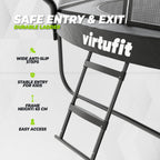 VirtuFit Premium Trampoline met Veiligheidsnet - Zwart - 305 cm