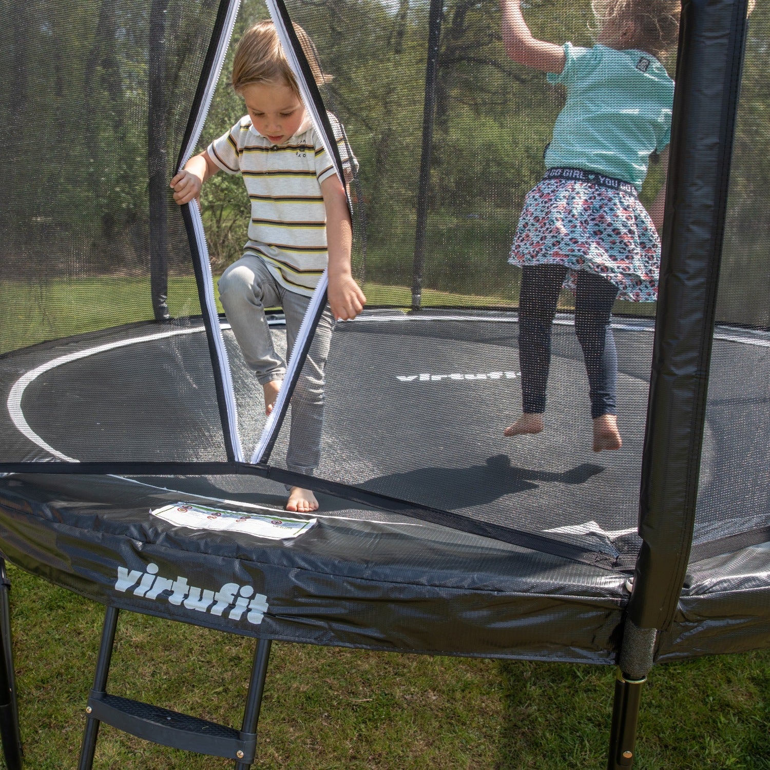 VirtuFit Premium Trampoline met Veiligheidsnet - Zwart - 305 cm