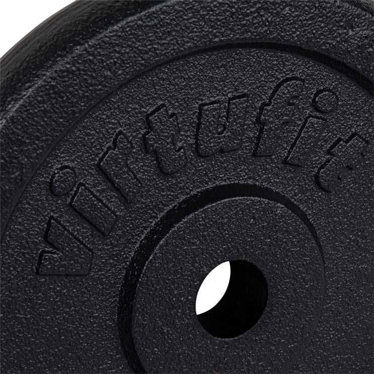 VirtuFit Gietijzeren Halterschijf - Halter gewicht - 30 mm - 10 kg - Zwart