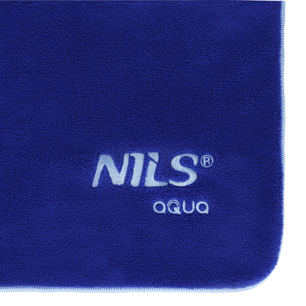 NILS Aqua Microvezel Badstof Handdoek - Donkerblauw - 160 x 80 cm