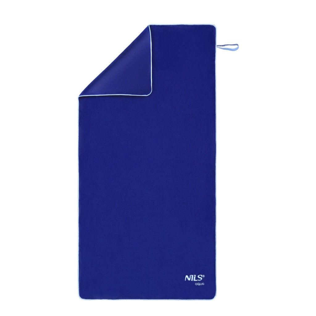 NILS Aqua Microvezel Badstof Handdoek - Donkerblauw - 160 x 80 cm