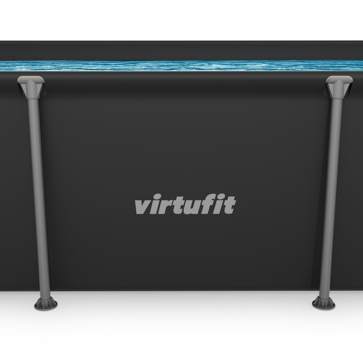VirtuFit Rechthoekig Zwembad - 260 x 180 x 66 cm - Antraciet - Inclusief Filterpomp