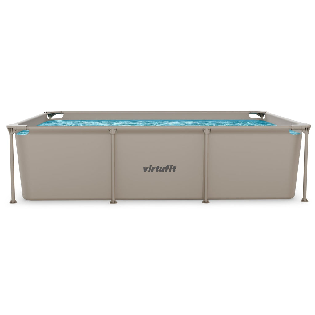 VirtuFit Rechthoekig Zwembad - 260 x 180 x 66 cm - Beige - Inclusief Filterpomp