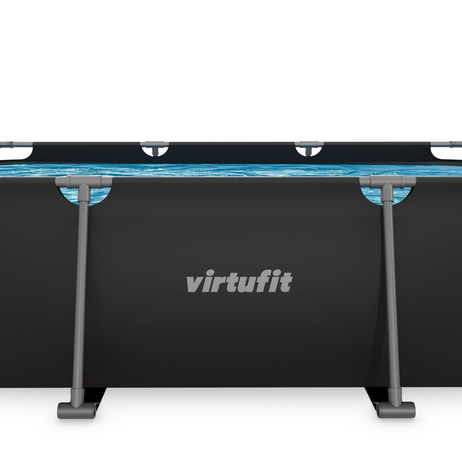 VirtuFit Rechthoekig Zwembad - 300 x 210 x 66 cm - Antraciet - Inclusief Filterpomp