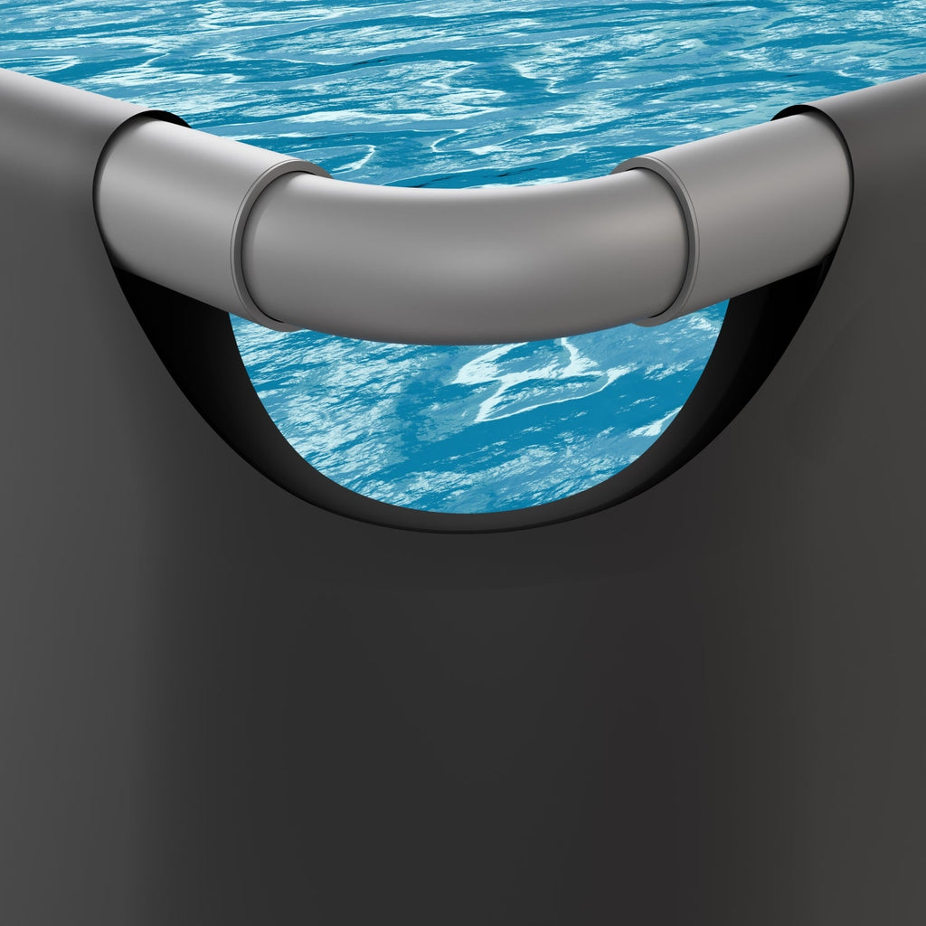 VirtuFit Rechthoekig Zwembad 400 x 200 x 122 cm - Antraciet - Inclusief Filterpomp