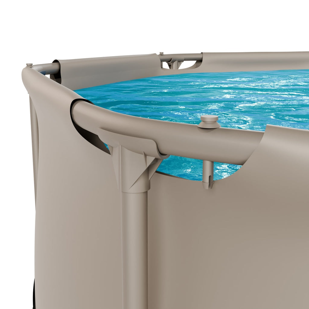 VirtuFit Piscine ronde - 244 cm - Beige - Avec Filtration Pompe