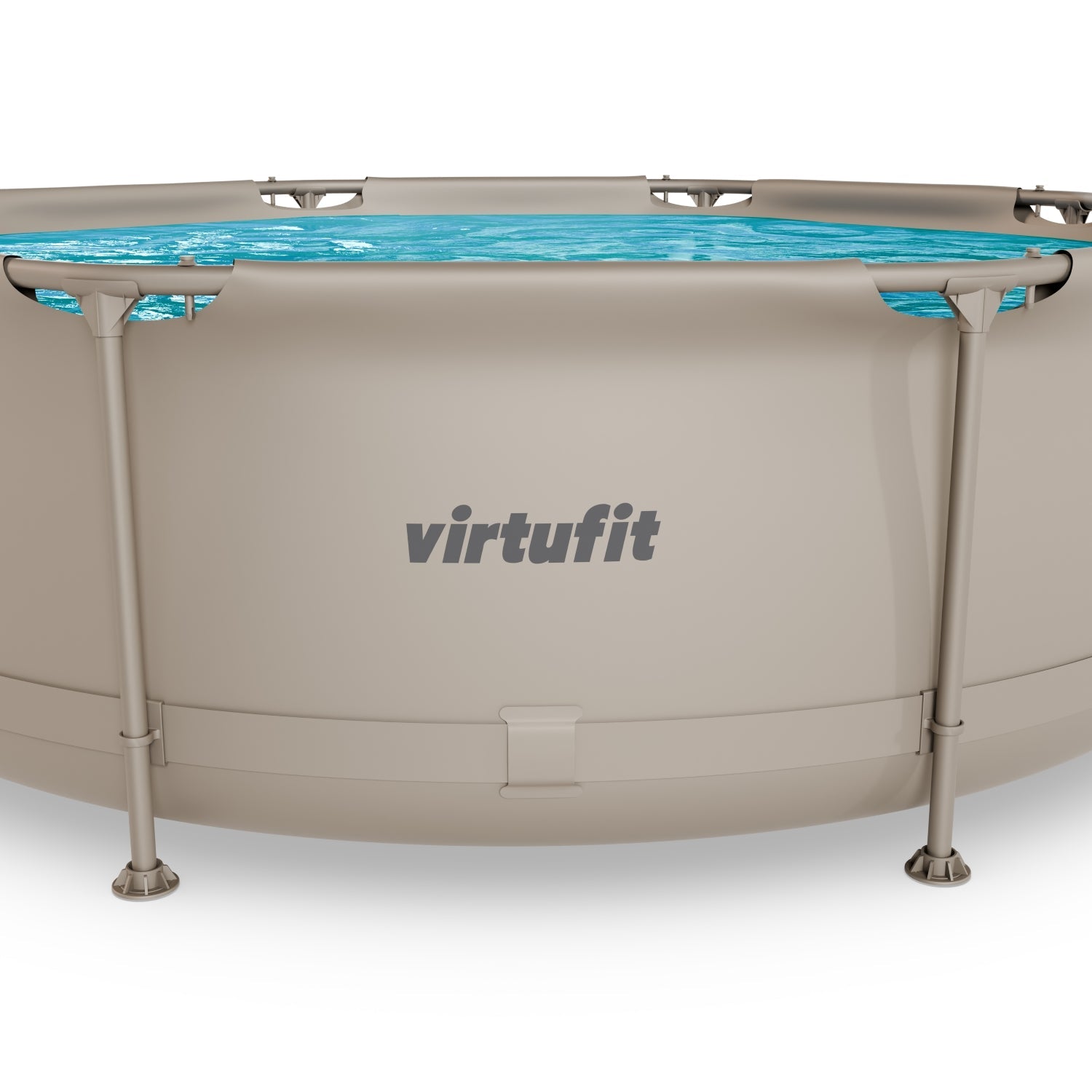 VirtuFit Piscine ronde - 244 cm - Beige - Avec Filtration Pompe