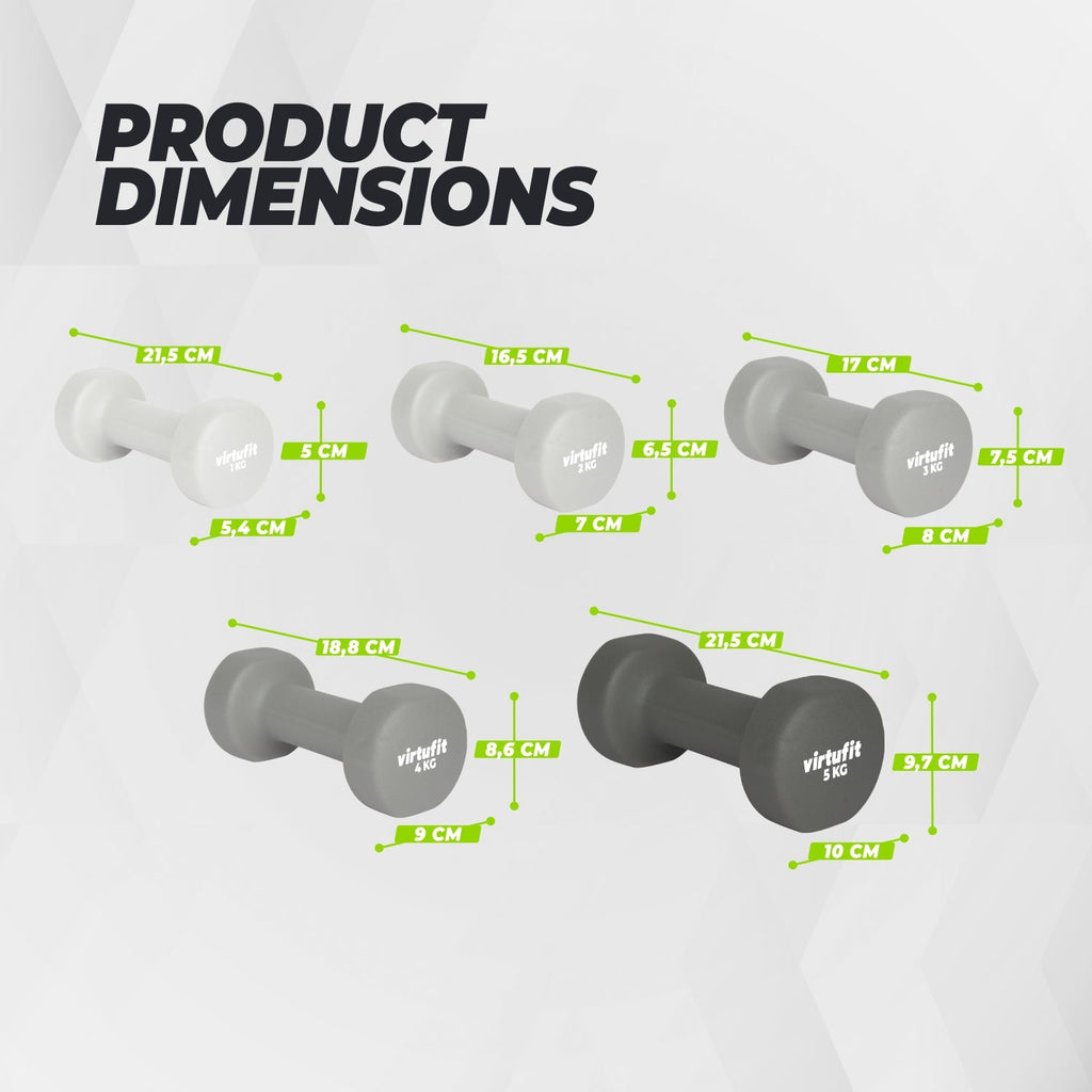 VirtuFit Vinyl Dumbbell Set Pro - 2 x 1 kg