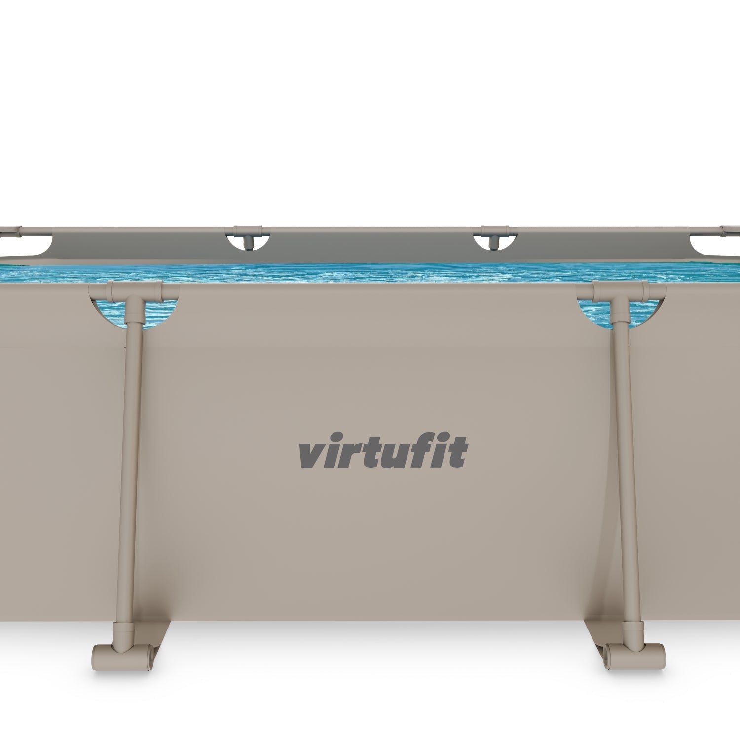 VirtuFit Rechthoekig Zwembad - 300 x 210 x 66 cm - Beige - Inclusief Filterpomp - Tweedekans