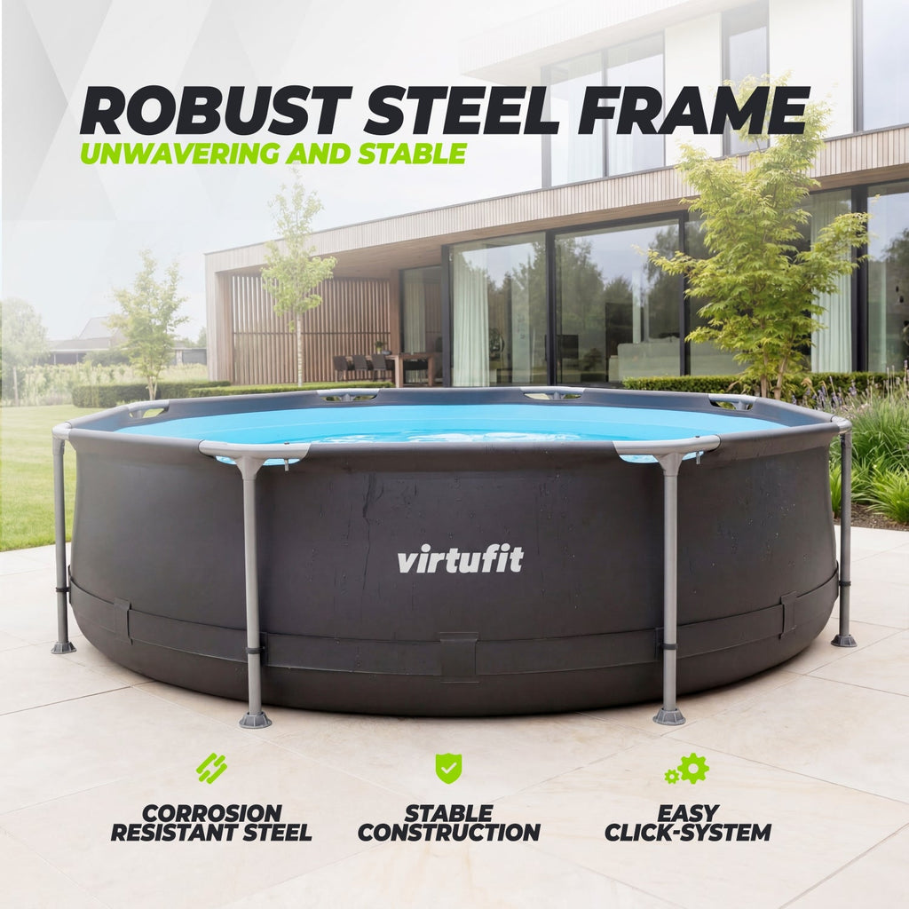VirtuFit Rond Zwembad - Ø305 x 76 cm - Antraciet