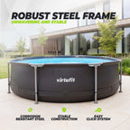 VirtuFit Rond Zwembad - Ø305 x 76 cm - Antraciet