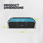 VirtuFit Piscine Rectangulaire - 260 x 180 cm - Avec Pompe De Filtration