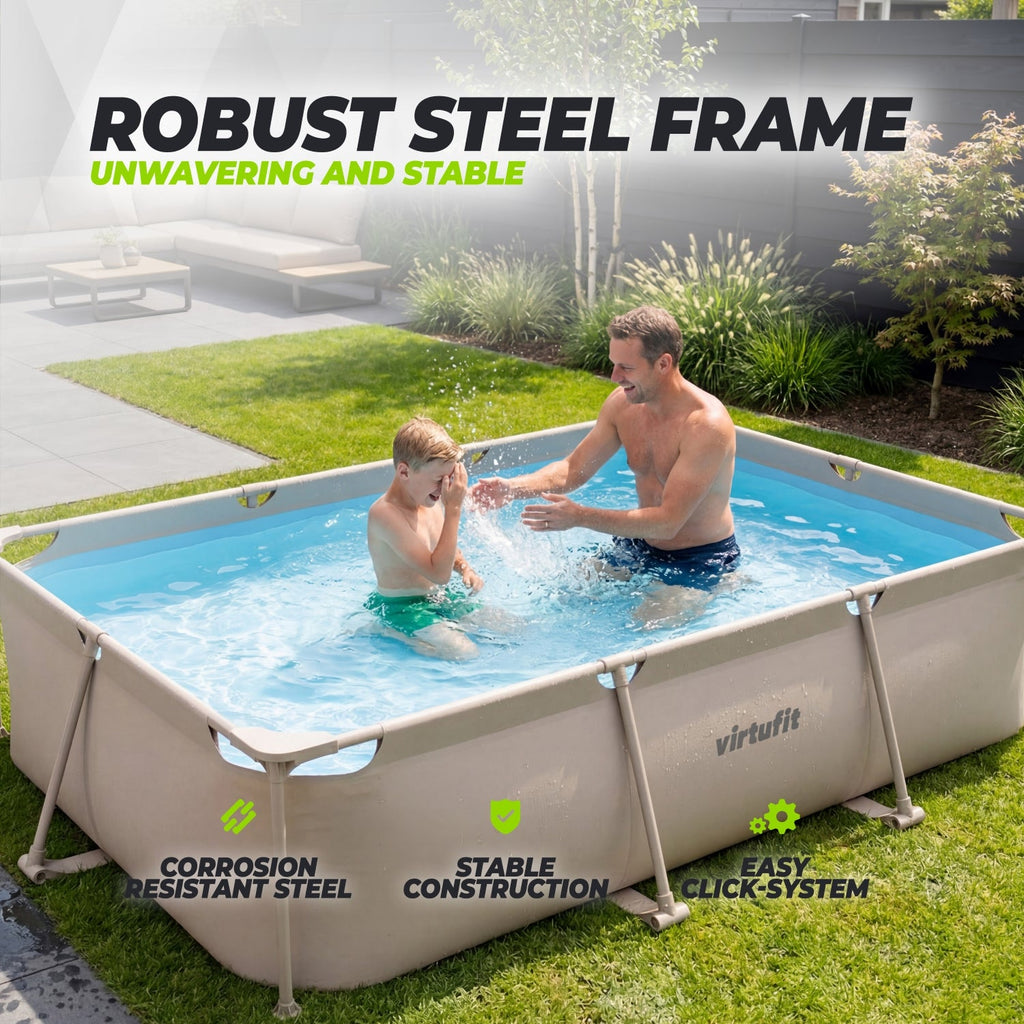 VirtuFit Rechthoekig Zwembad - 300 x 210 x 66 cm - Beige - Compleet Pakket