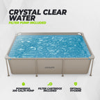 Piscine Rectangulaire VirtuFit - 260 x 180 x 66 cm - Beige - Pompe de filtration incluse