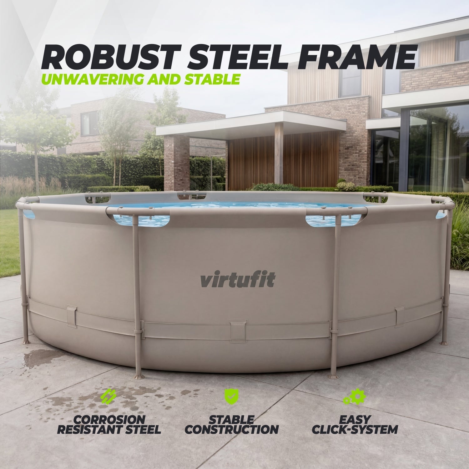 VirtuFit Rond Zwembad - Ø366 x 100 cm - Beige