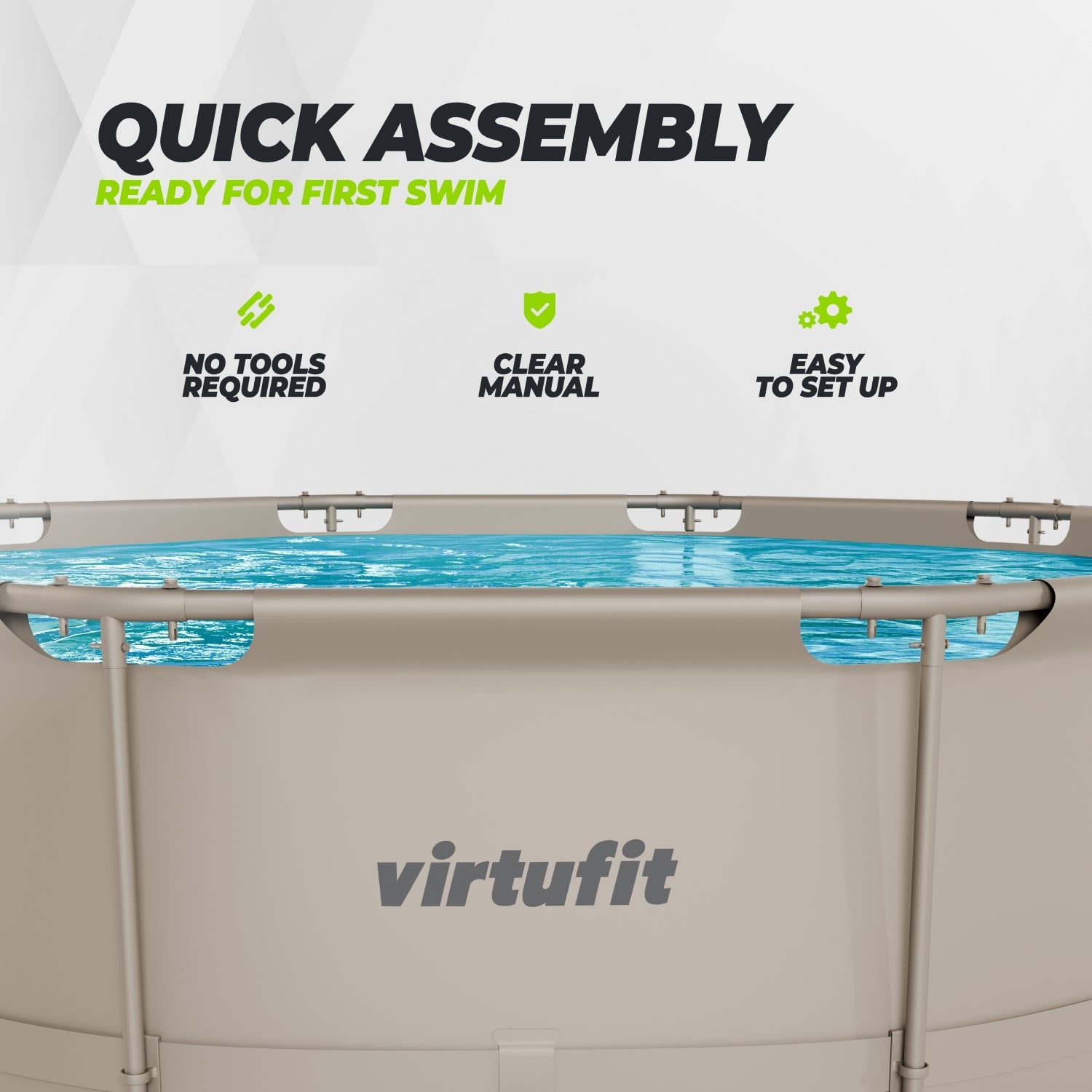VirtuFit Rond Zwembad - Ø366 x 100 cm - Beige