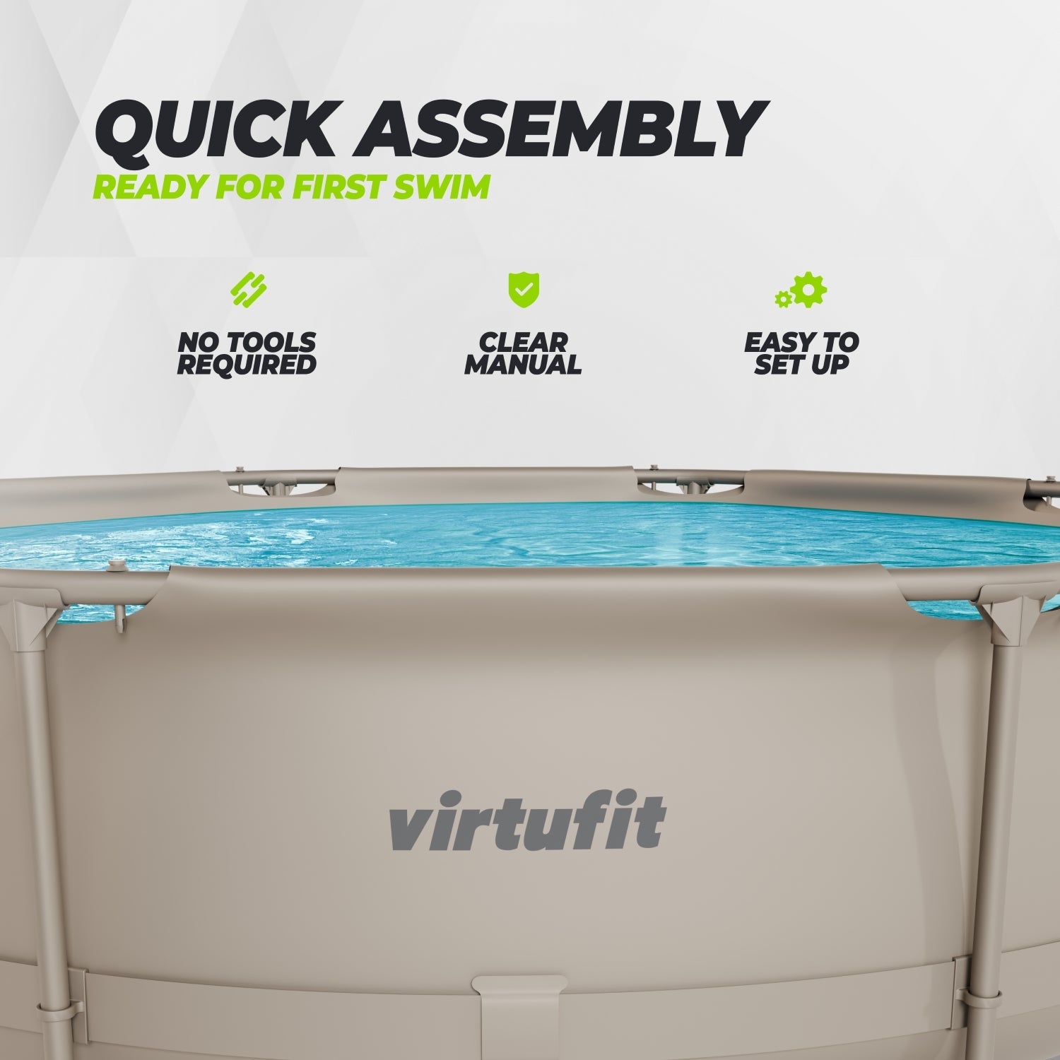 Piscine Ronde VirtuFit Ø305 x 76 cm - Beige - Pack Complet