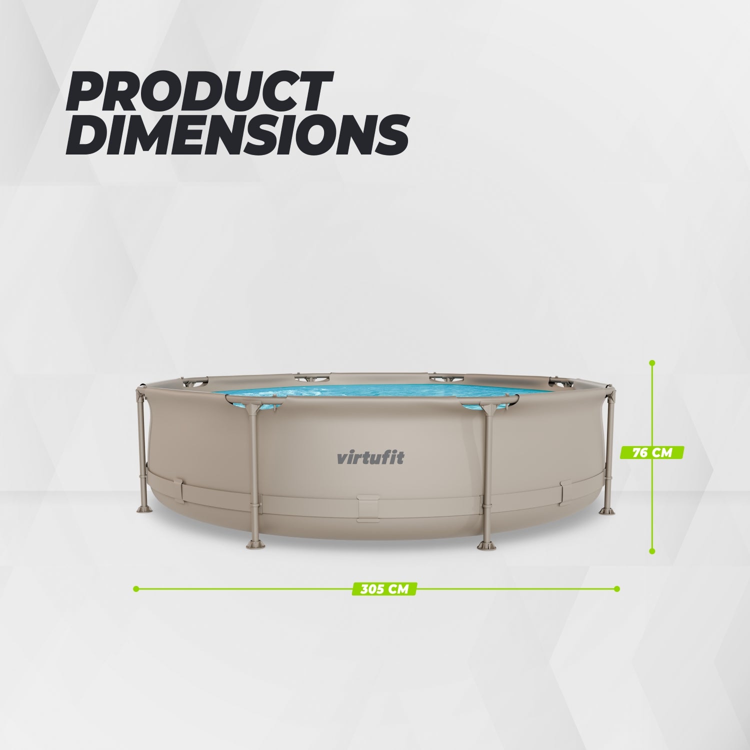 Piscine Ronde VirtuFit Ø305 x 76 cm - Beige - Pack Complet