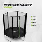 Trampoline pour enfants VirtuFit avec filet de sécurité - Noir - 140 cm