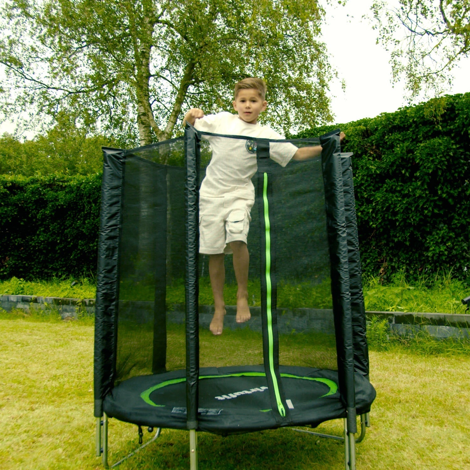 Trampoline pour enfants VirtuFit avec filet de sécurité - Noir - 140 cm