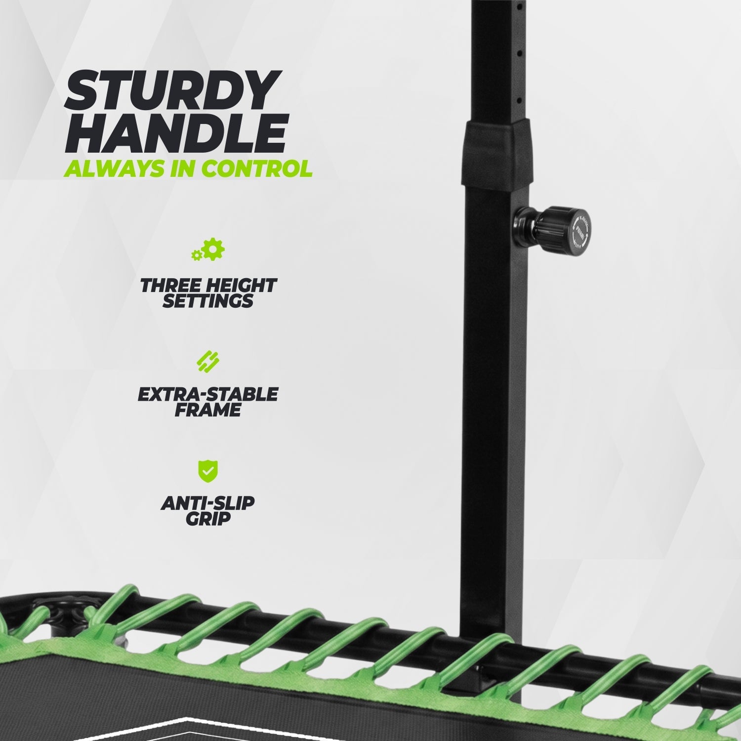 VirtuFit Fitness Trampoline Pro avec poignée - Noir - Hauteur réglable - 127 cm tapis de saut