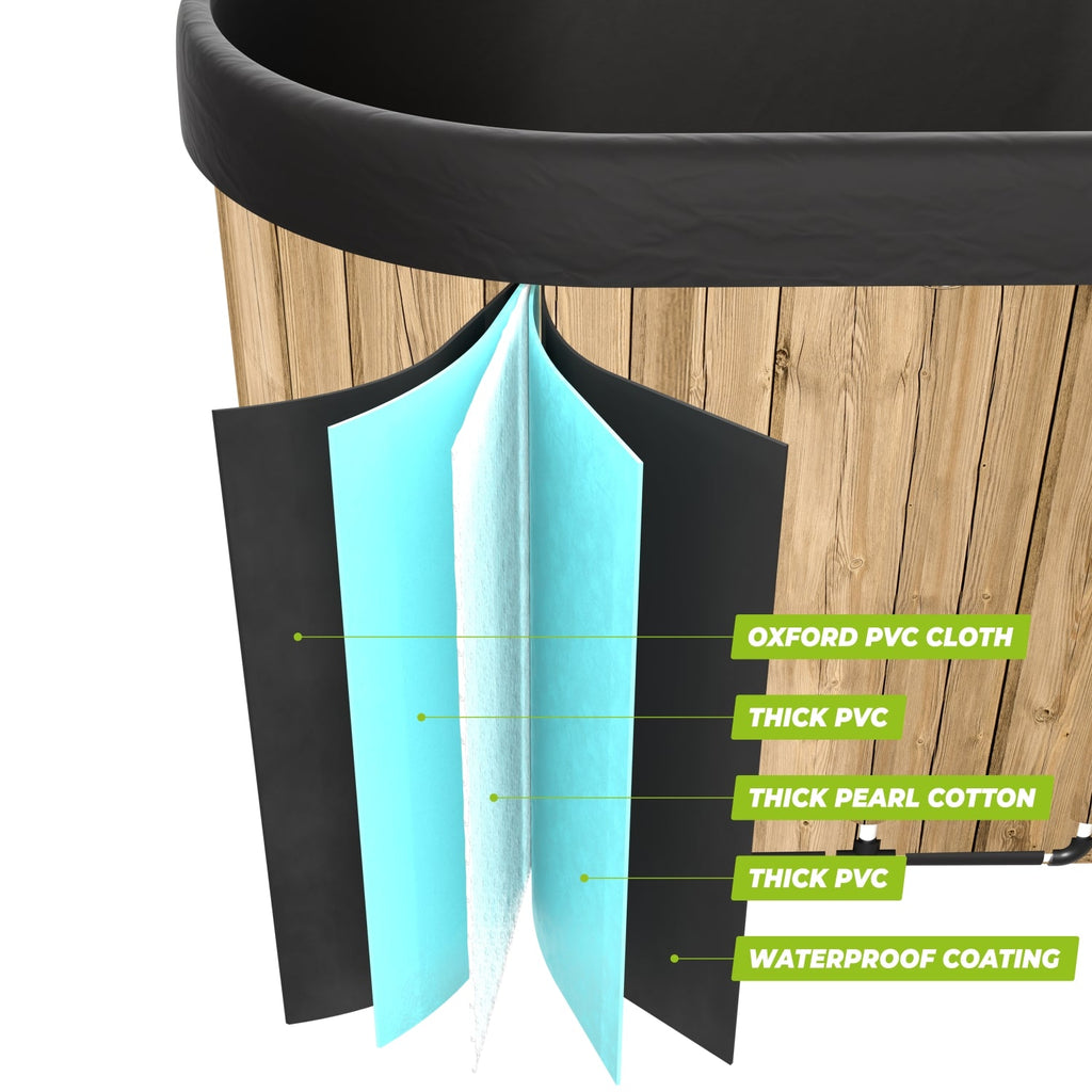 VirtuFit IJsbad Ovaal - Wood Look - 500 Liter - Inclusief accessoires - Tweedekans