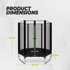 Trampoline pour enfants VirtuFit avec filet de sécurité - Noir - 140 cm